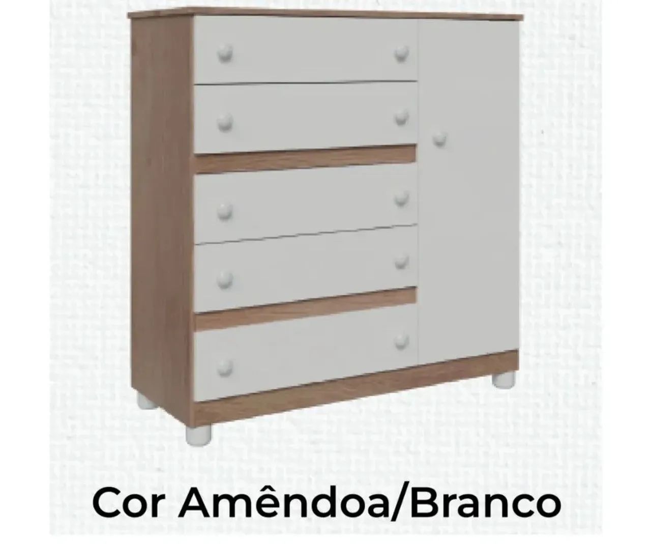 Cômoda Infantil 5 gavetas 100% MDF - Foto 4