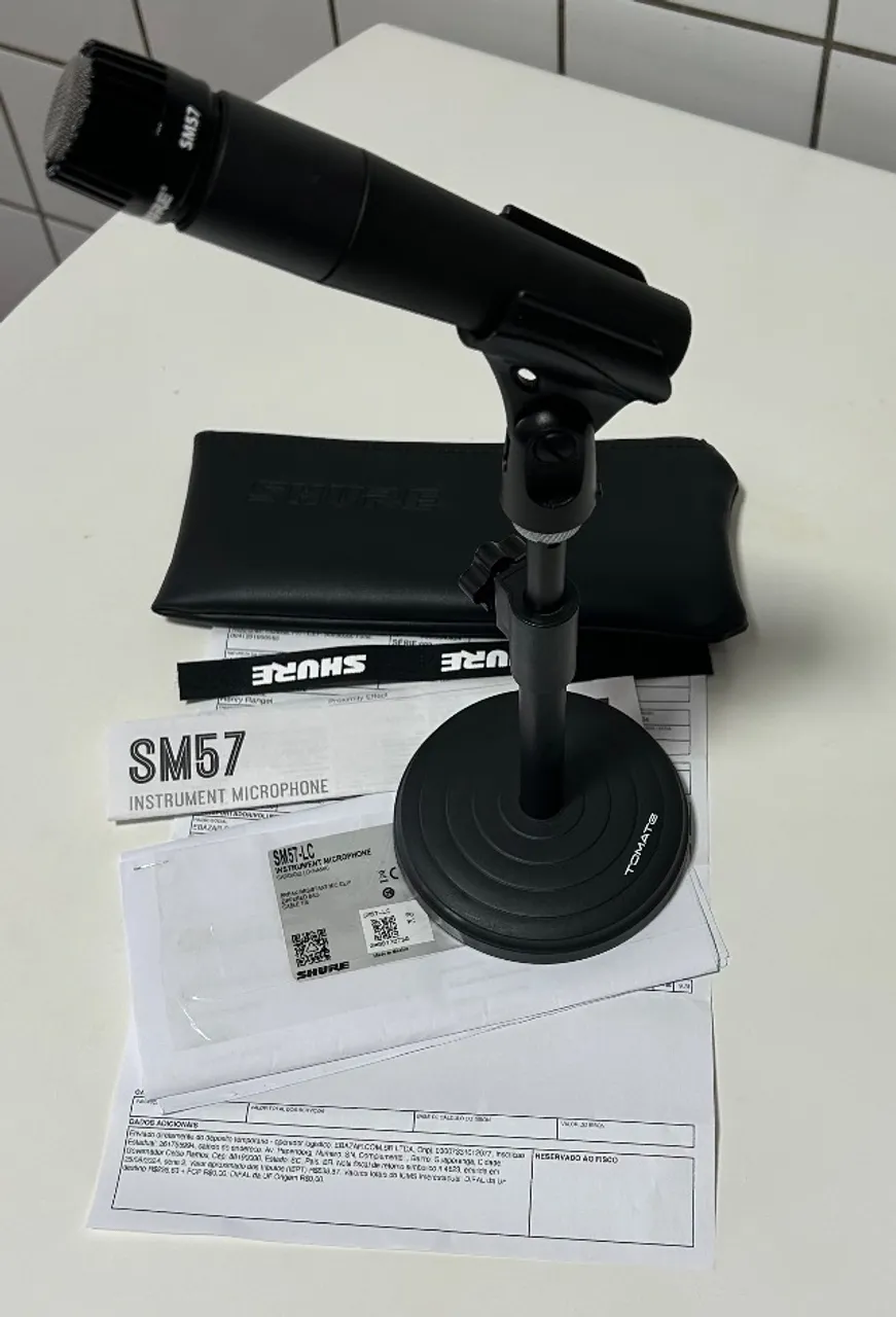 Microfone Shure Sm57 - Lc Cardióide Dinâmico (seminovo)