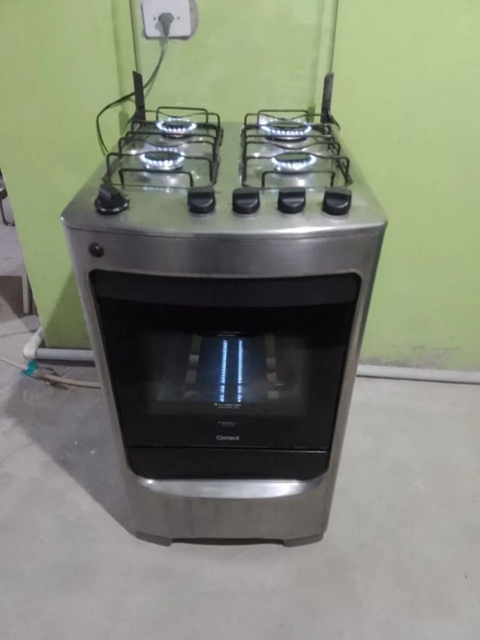 Fogão 4 bc inox automático (entrego)