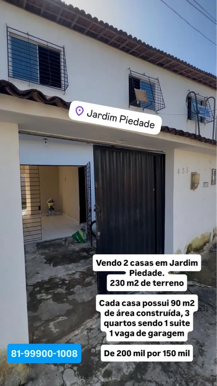 Vendo duas casas em Jardim Piedade