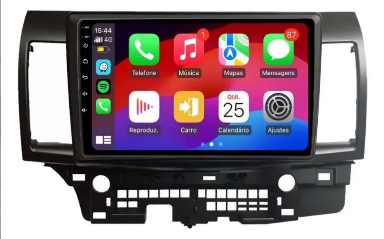 Central Multimídia Android 9 Pol. Carplay e Android Auto sem fio Lancer 2008 a 2015 - Foto 3