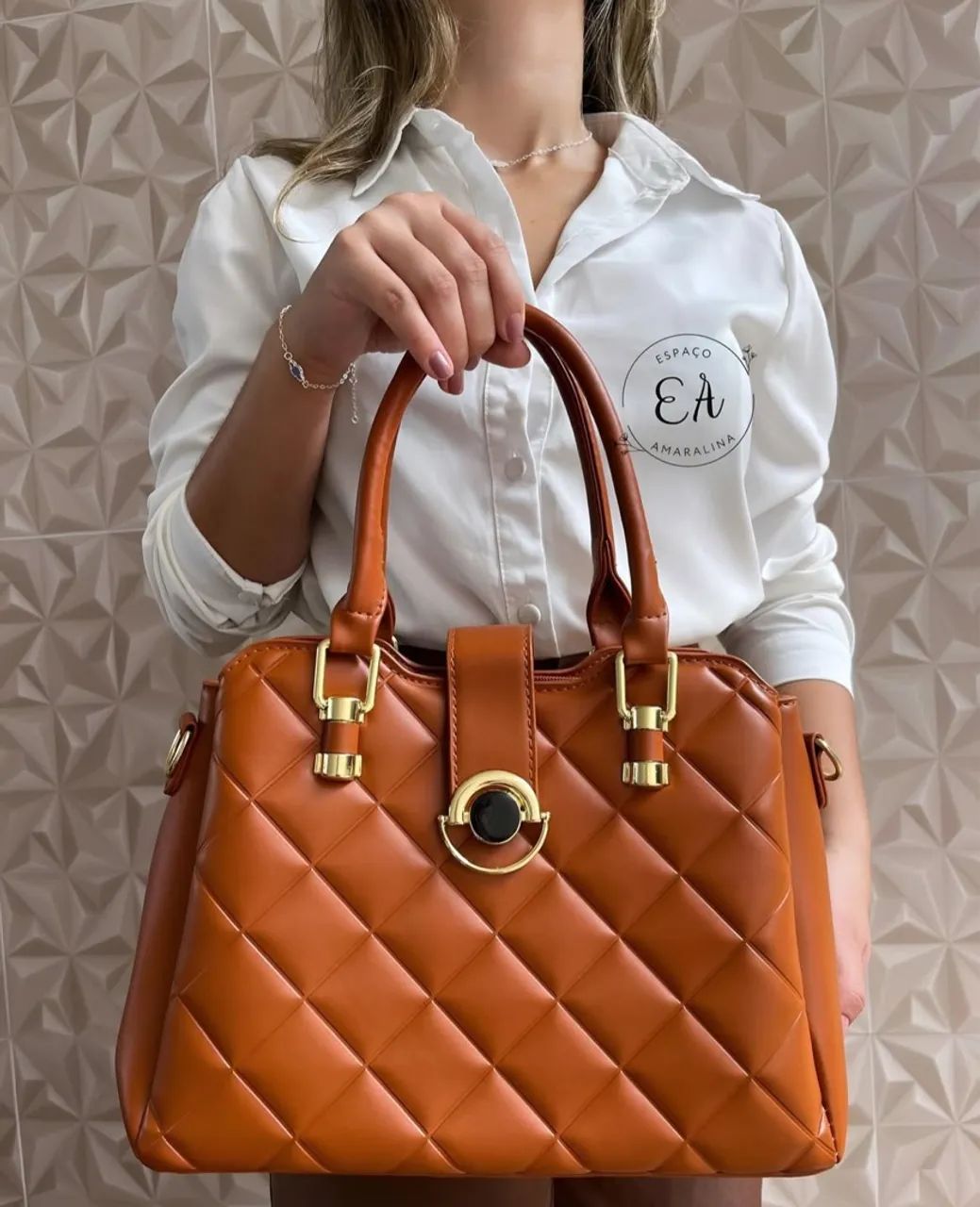 Bolsa Feminina Matelassê Marrom - Foto 3