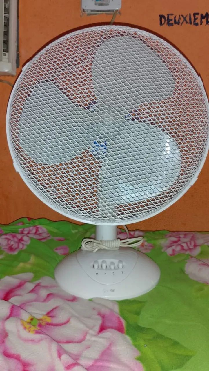 Ventilador 220 V com apenas 1 ano de uso funcionando perfeitamente.