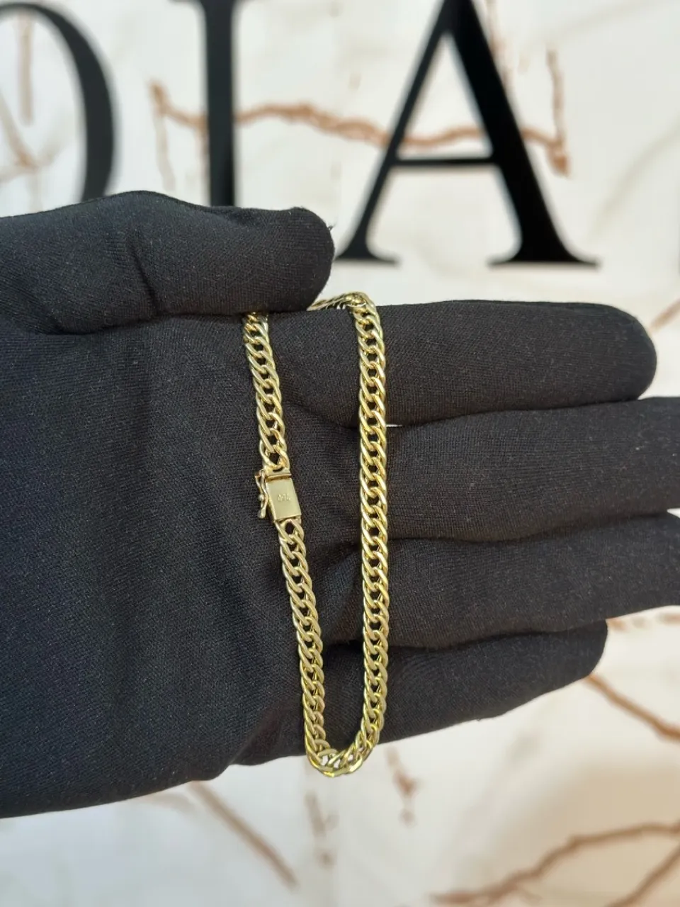 Pulseira grumet ouro 18k ocada