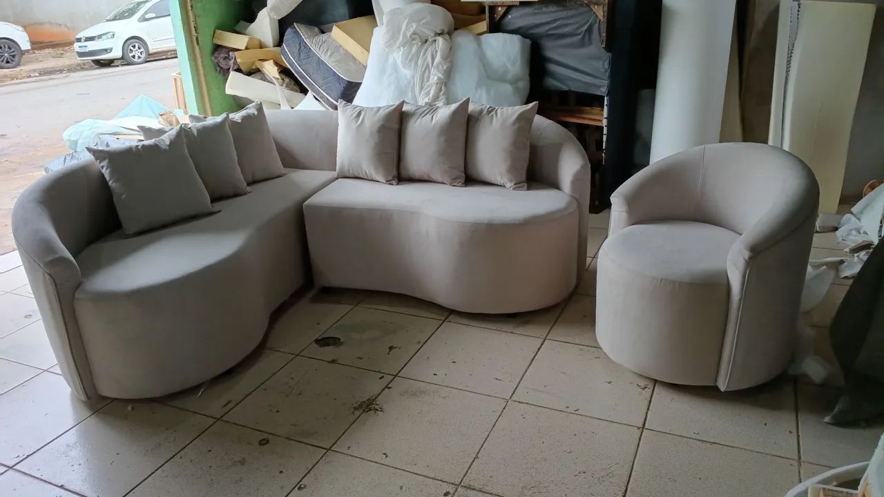 Sofá orgânico sobe medida feito pra se encaixar no seu ambiente todos os formatos e tamanh - Foto 2