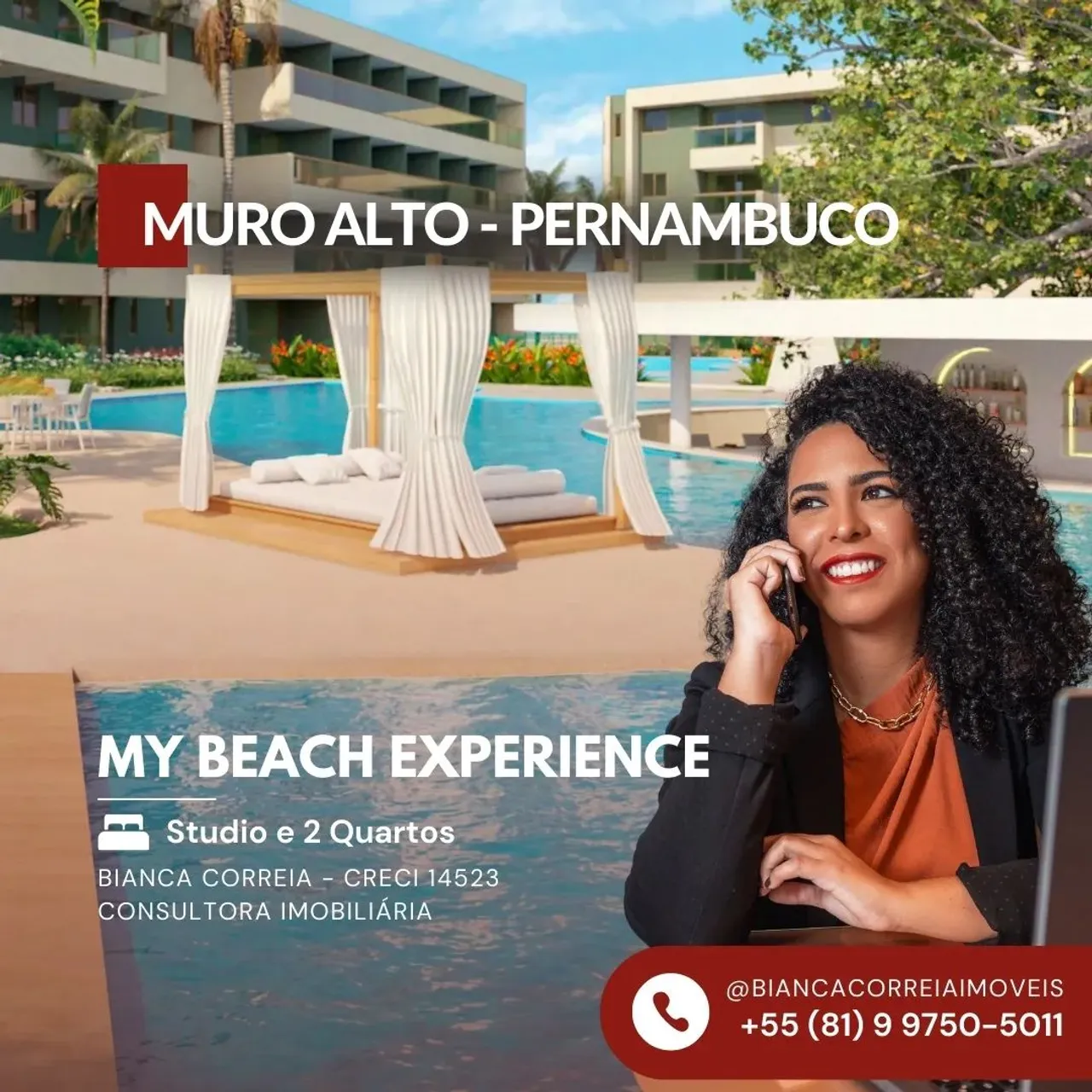 Apartamento à venda em Porto de Galinhas em Muro Alto | Flats studio frente piscina no My