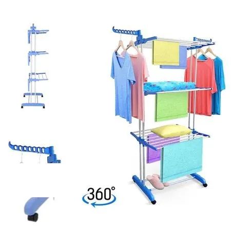 VARAL DE ROUPAS 03 ANDARES COM RODINHAS E PORTA CABIDES