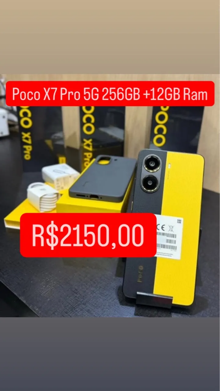 Smartphone Poco X7 Pro 256gb 12ram 5g Preto Amarelo Entregamos