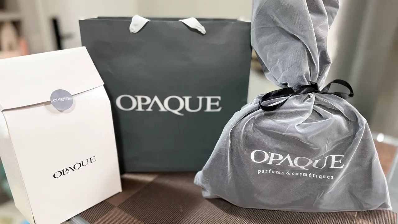 embalagem presenteáveis para perfume, com caixa, saco e sacola opaque, original, novo