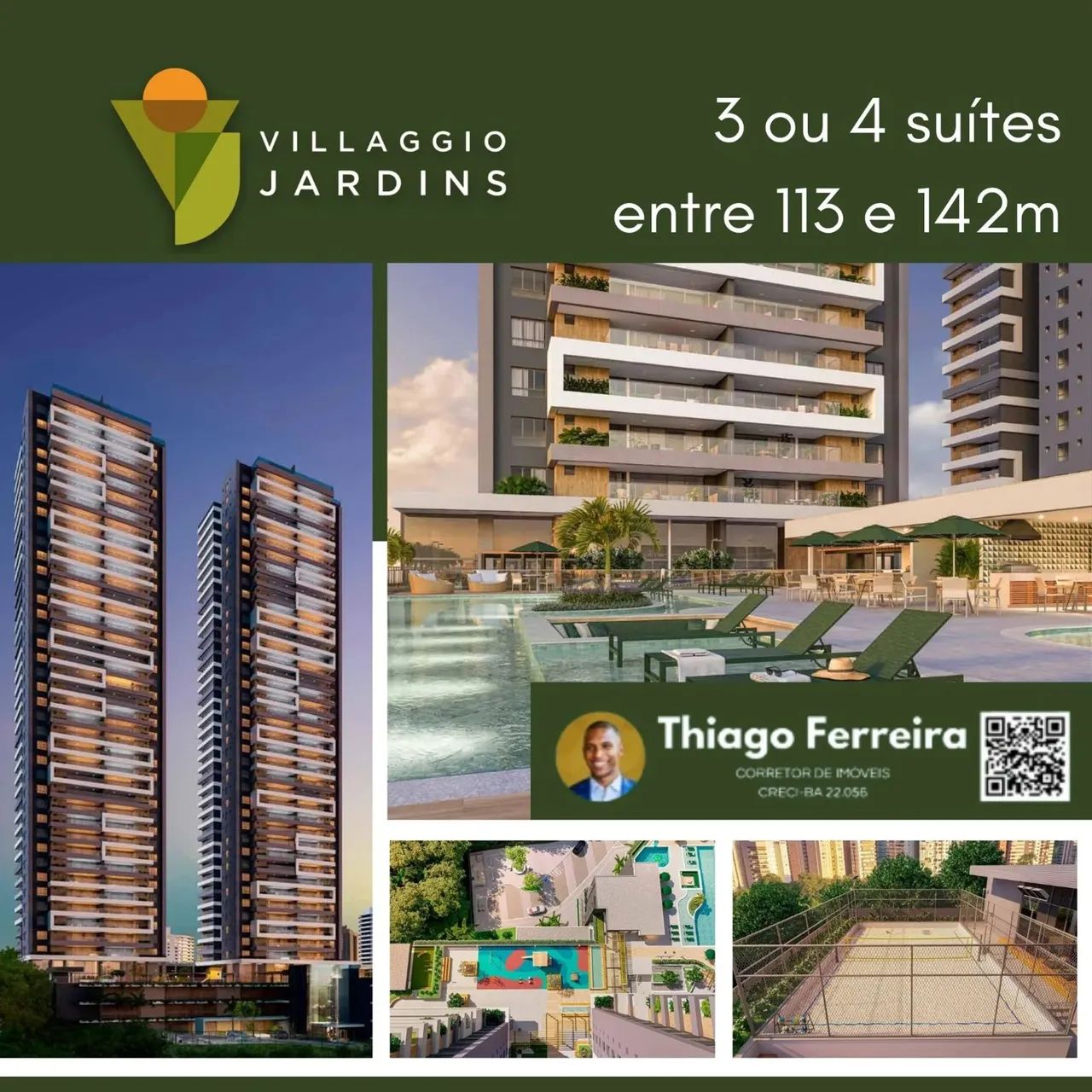 Villaggio Jardins,  3 Ou 4 Suítes, Com Unidades Entre 113M² E 142M² Em Cidade Jardim. UGEK - Foto 2