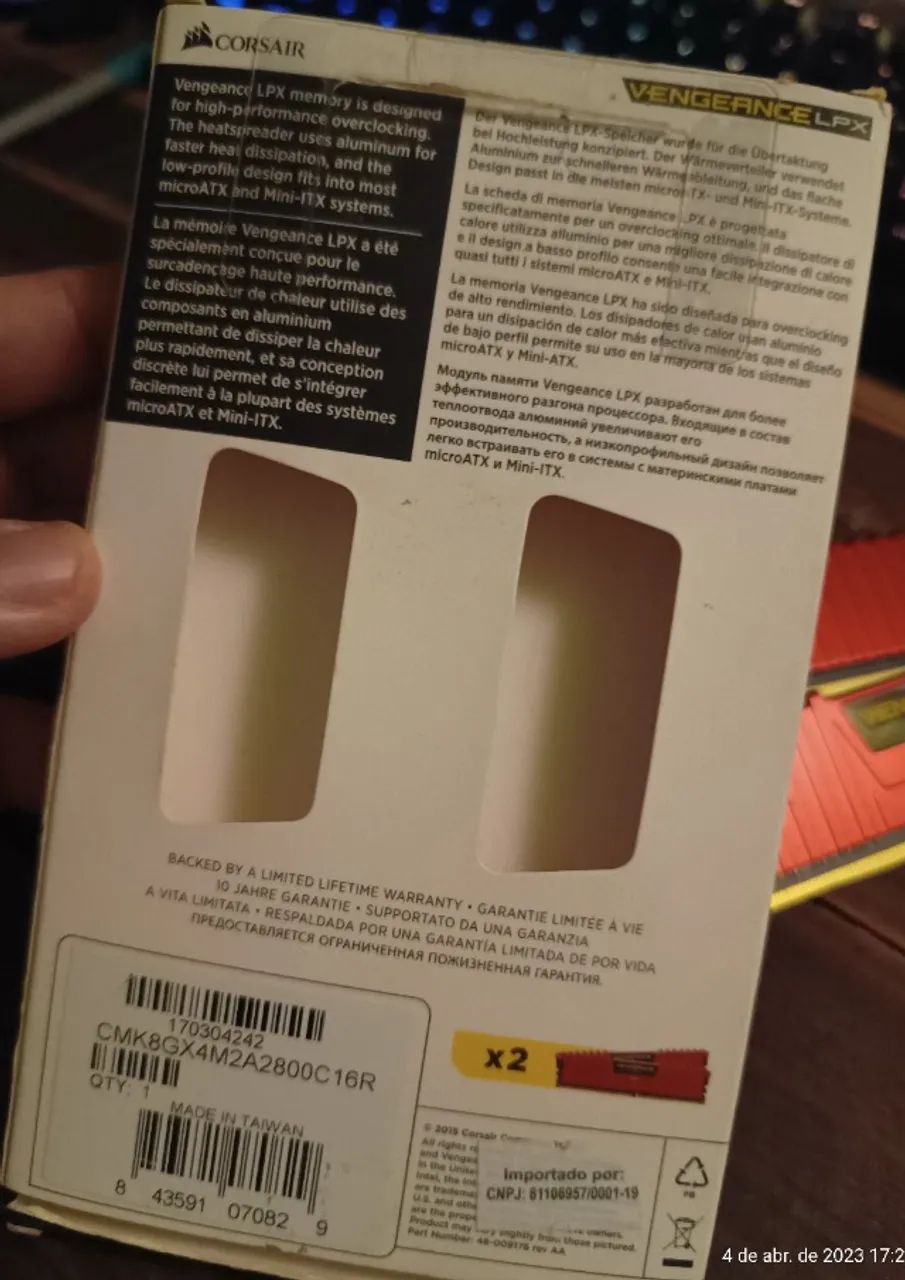Corsair Vengeance LPX DDR4 2800 MHz 2x 4GB RAM Memory64396502061954123
