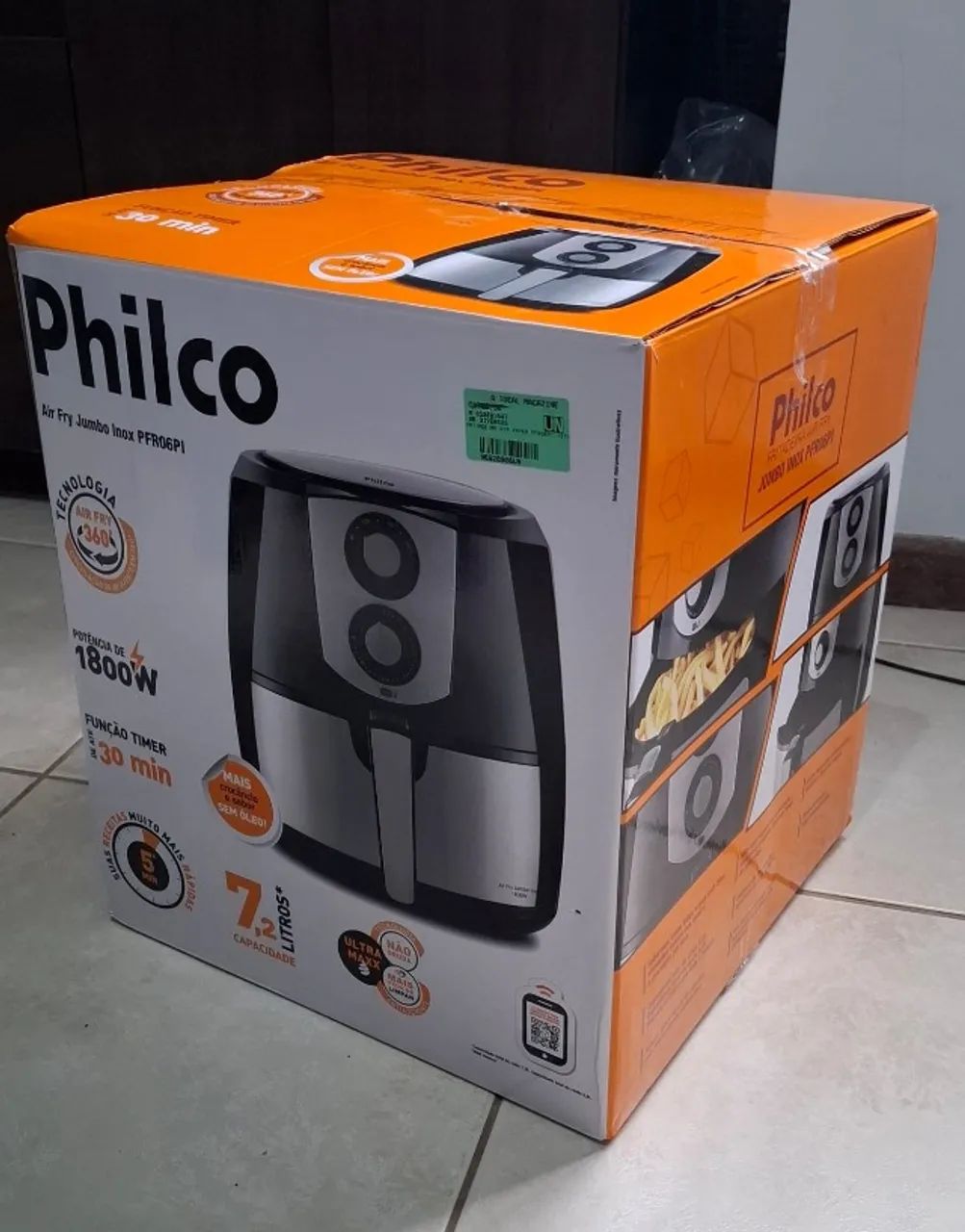 Air Fryer Philco Jumbo Inox 7,2 Litros