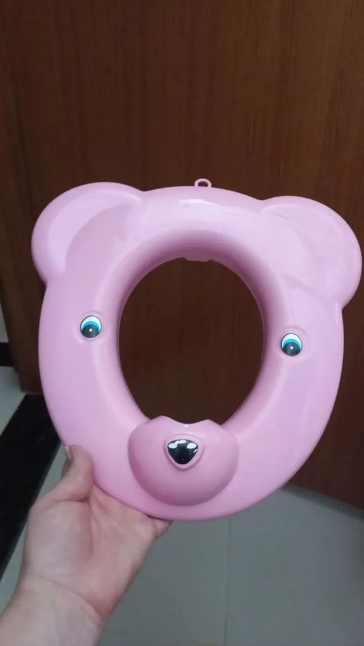 Assento Sanitário Infantil Urso Rosa