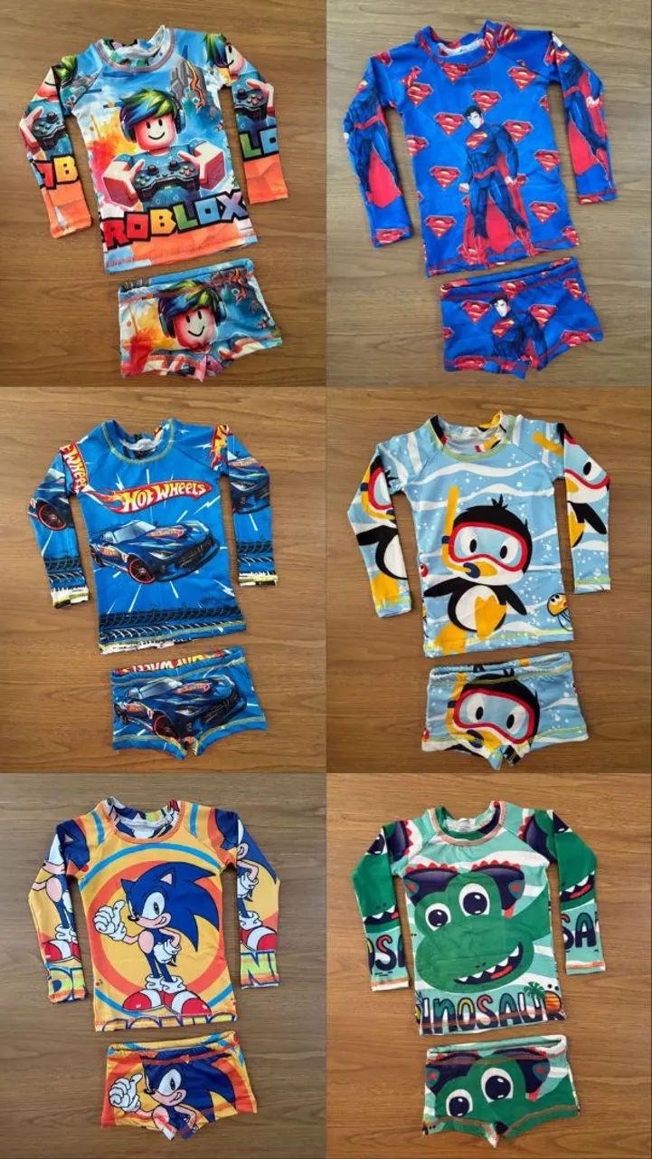 Conjunto moda praia UV infantil  - Foto 3