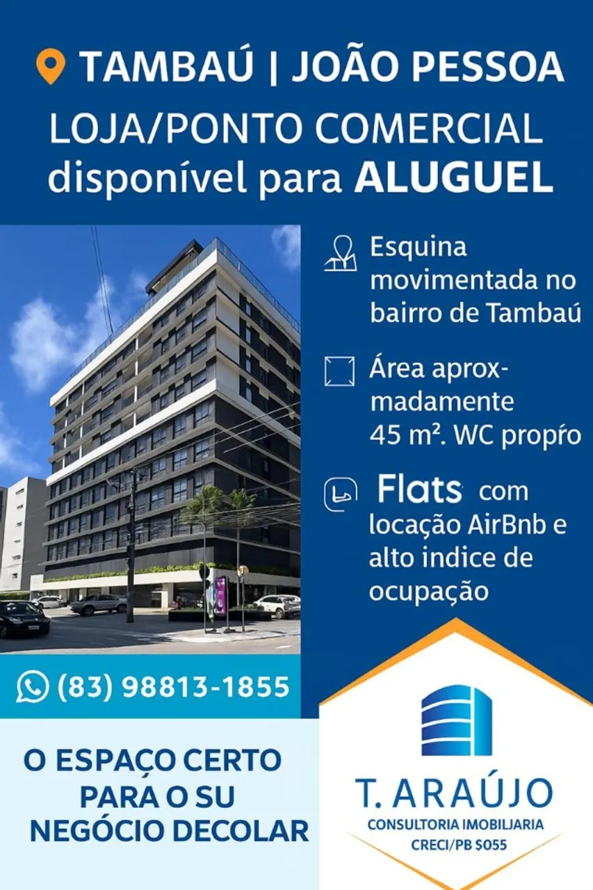 Alugo Loja Sala Comercial em Tambaú - Excelente oportunidade