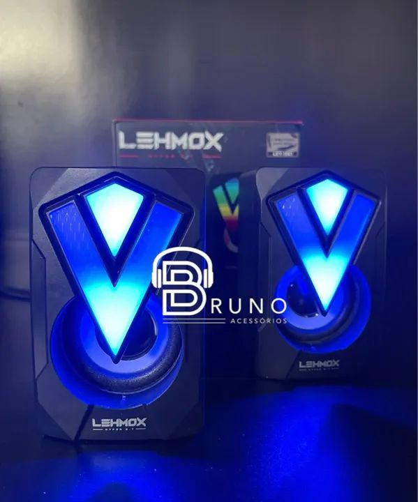 Caixas de Som 2.1 Lehmox com LED RGB - Som de Alta Qualidade