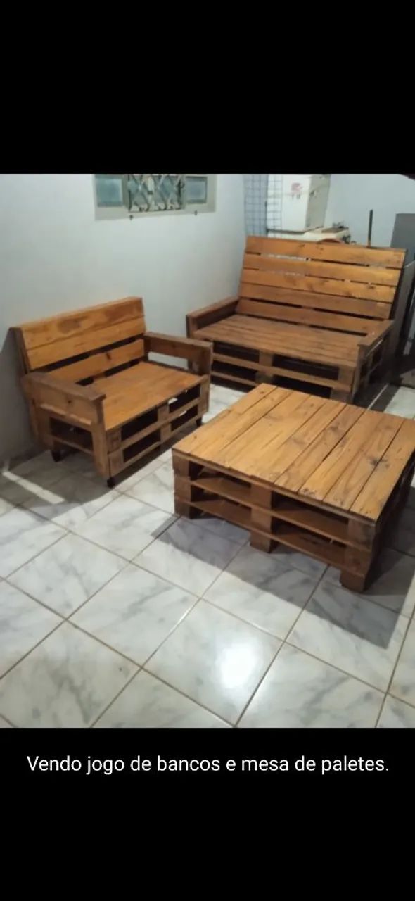 Bancos e mesa de Pelete - Foto 2
