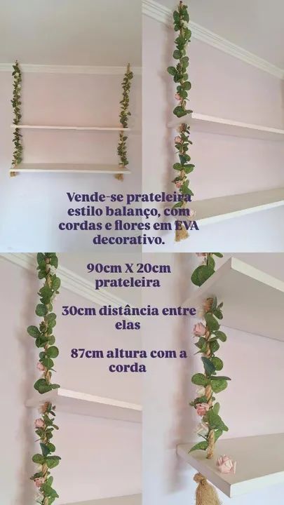 Prateleira/quarto infantil estilo balanço - Foto 5