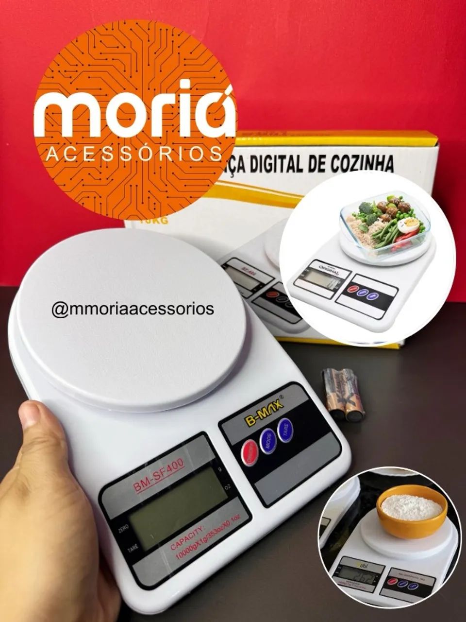 Balança De Cozinha Digital 10kg Dieta Nutrição Pesar Comida - Foto 3