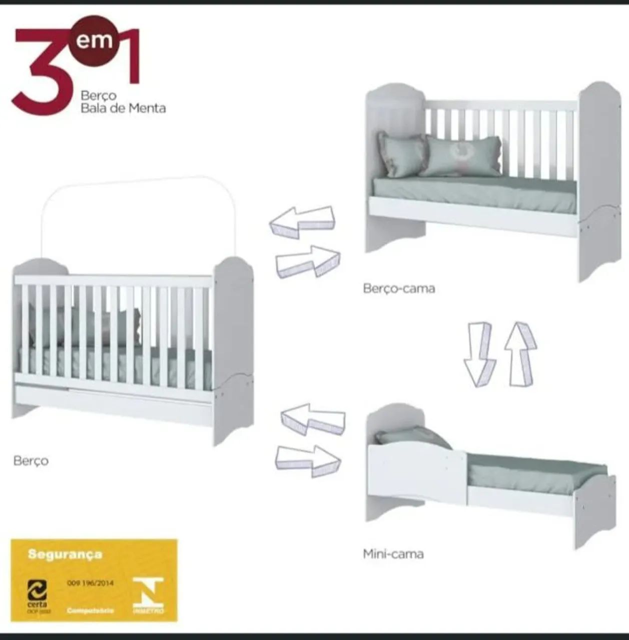 Vende-se Berço 3 em 1 + Colchão.