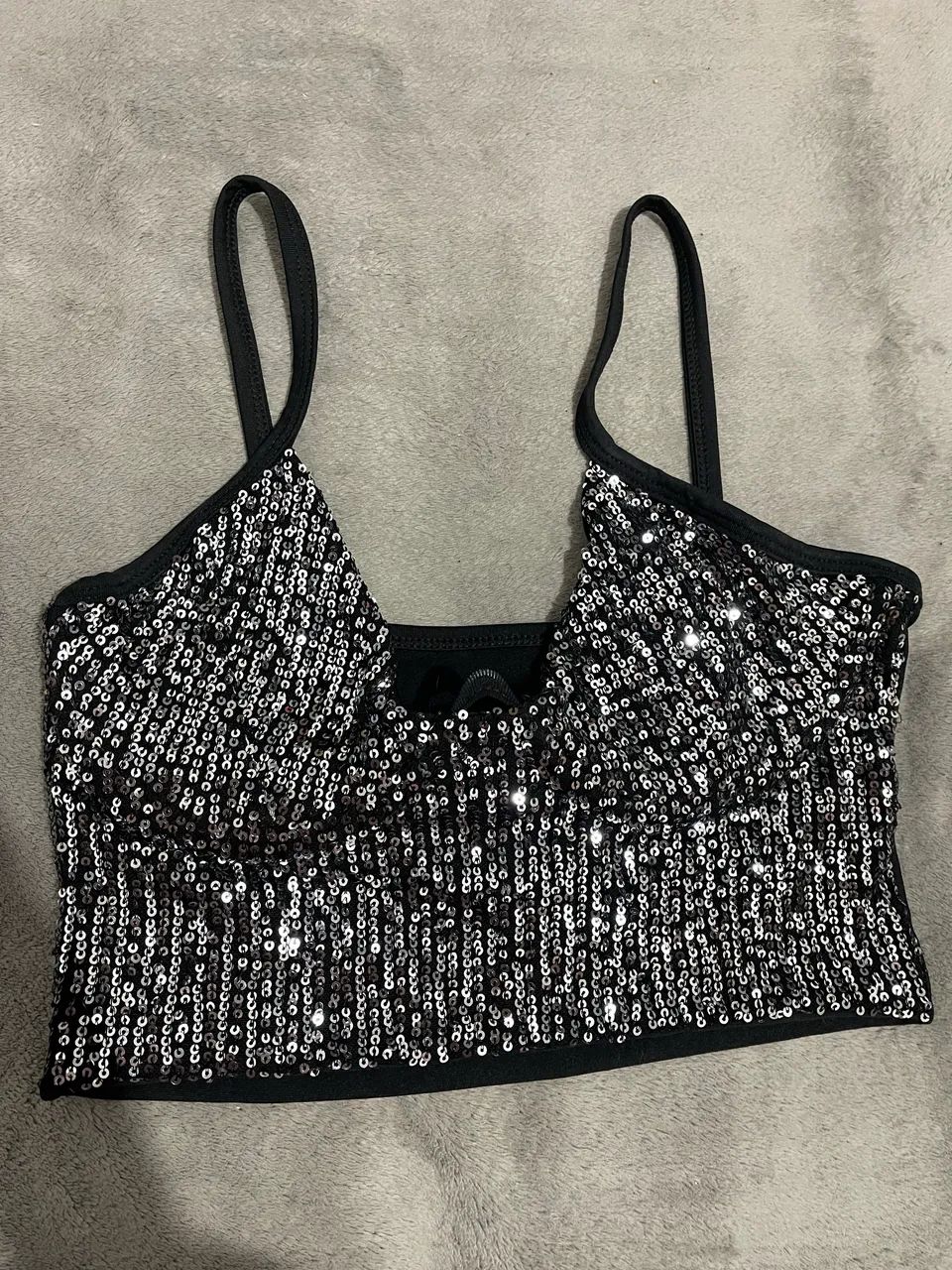 Cropped brilho de paetês 