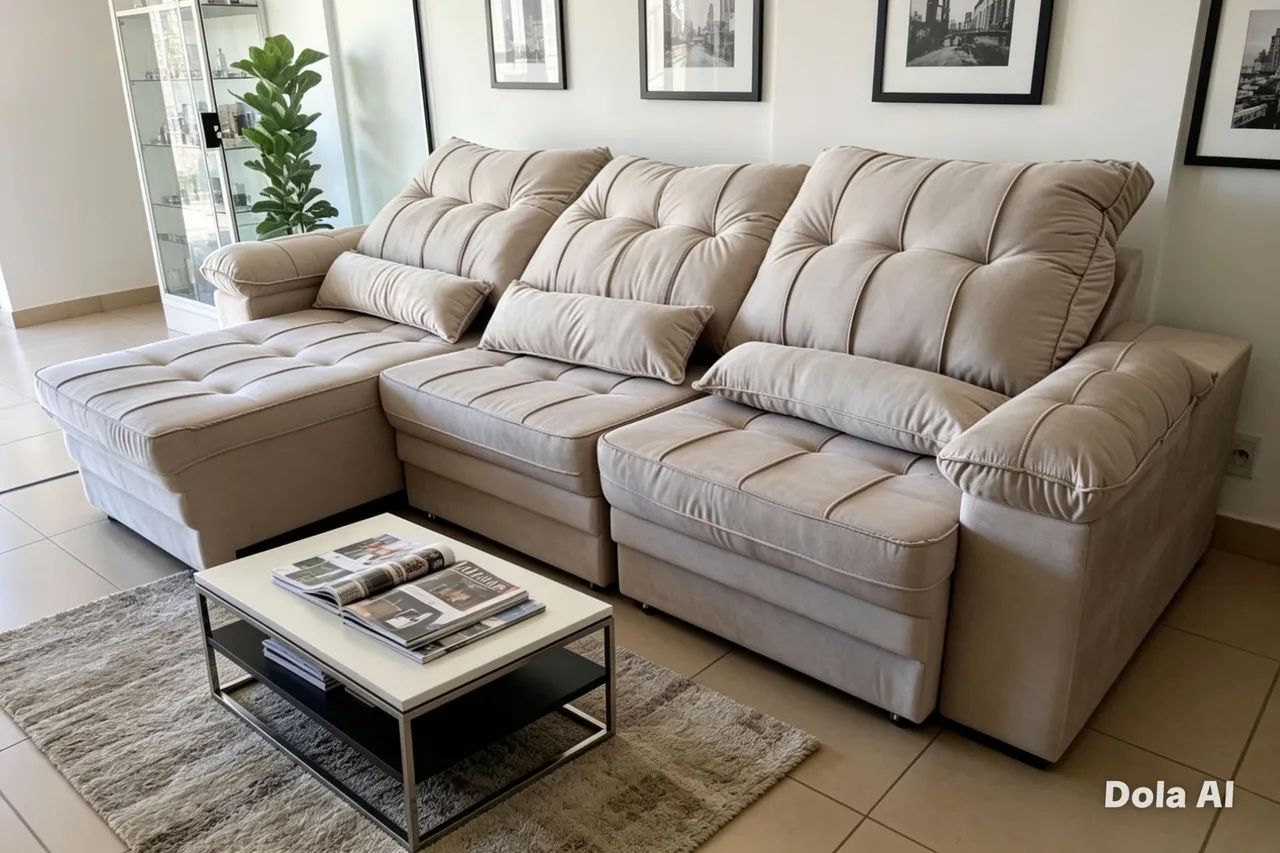 Sofá retrátil e reclinável 3 módulos, 2.90×1.80 Super Luxuoso e confortável 