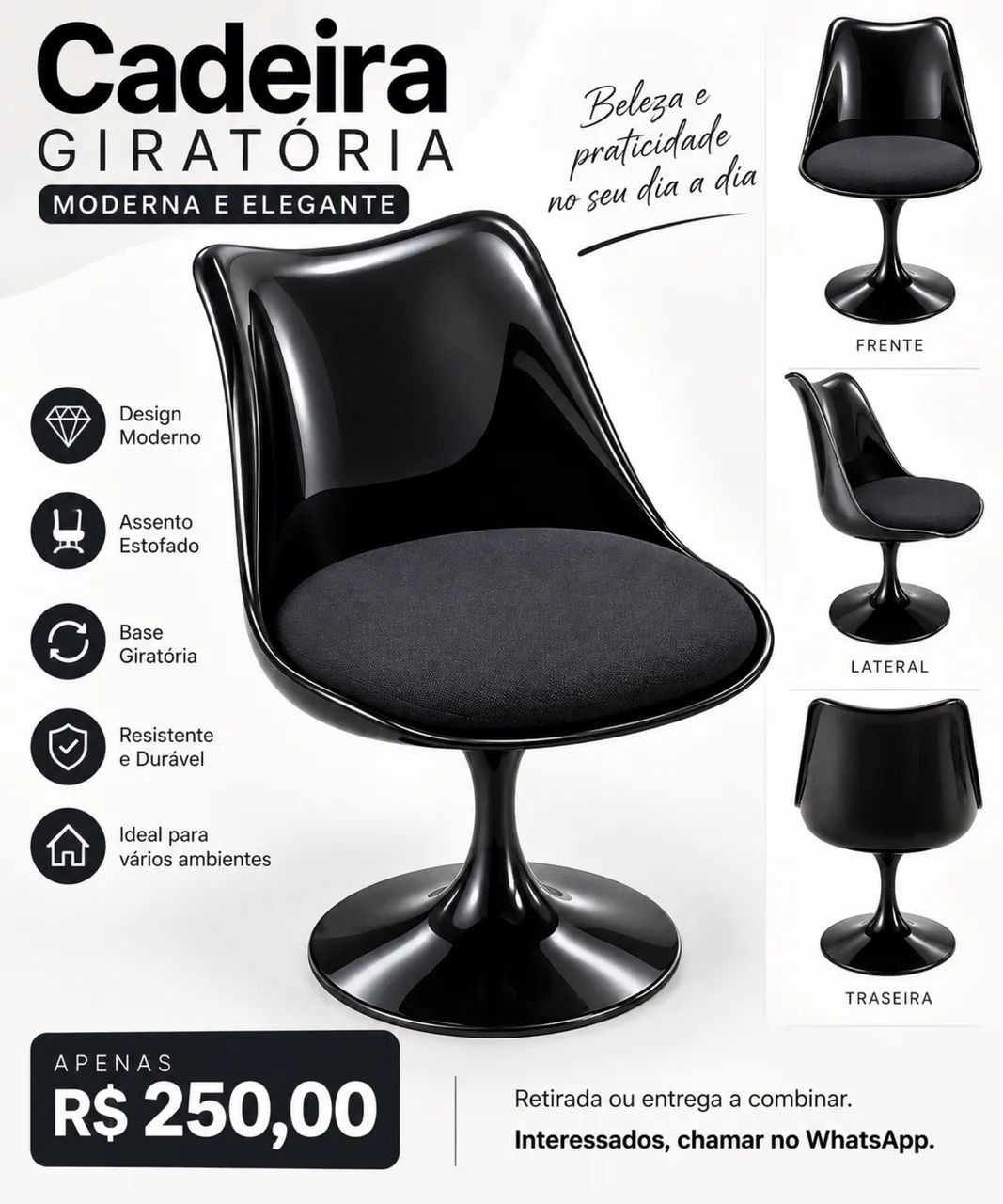 Cadeira escritório preta