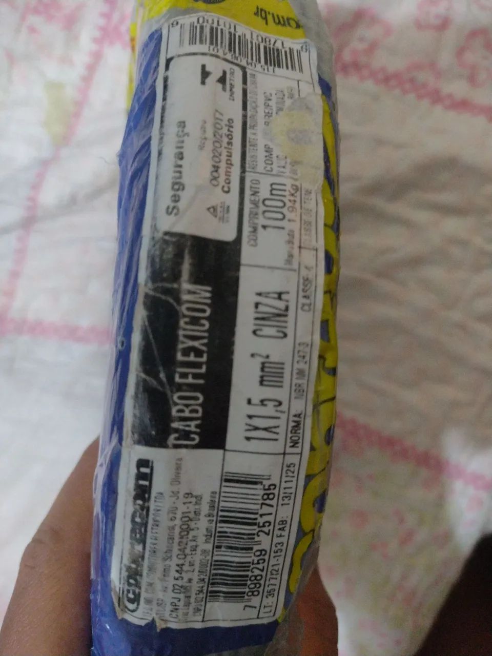 Vendo Cabo flexível cinza 100m 1×1,5mm ... E cabo flexível azul 1× 1.5 mm  - Foto 2
