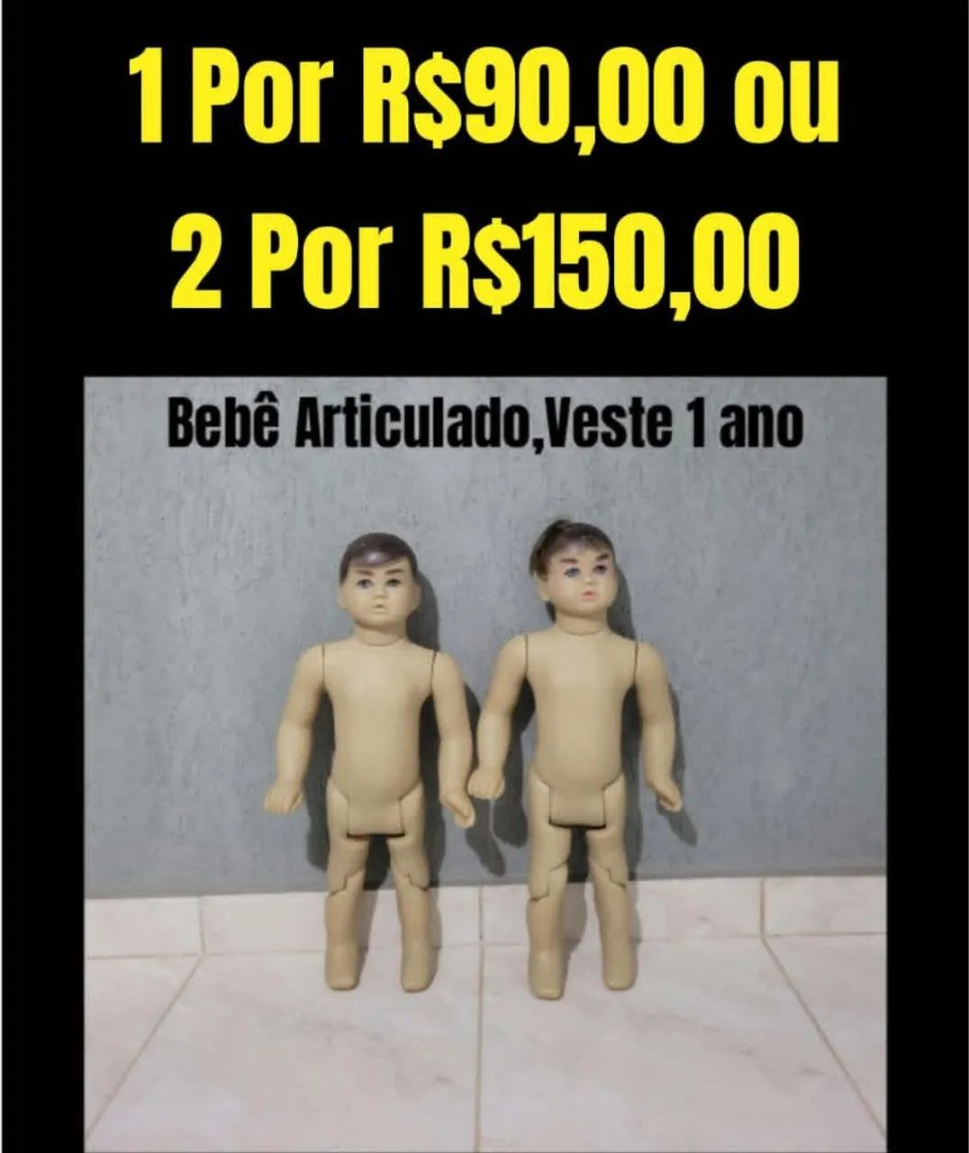 Manequim bebê articulado 