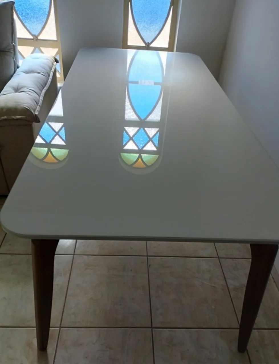 MESA 2,20 x 1,00 - offwhite/Imbuia