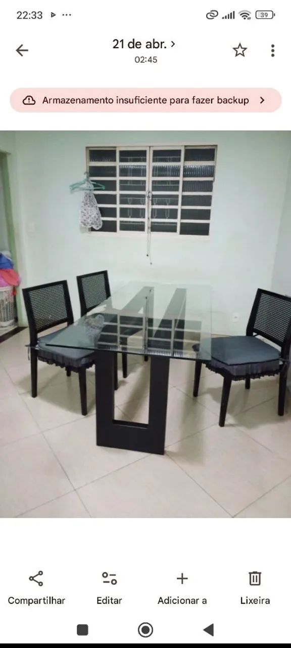 Mesa de jantar acompanha as cadeiras - Foto 3