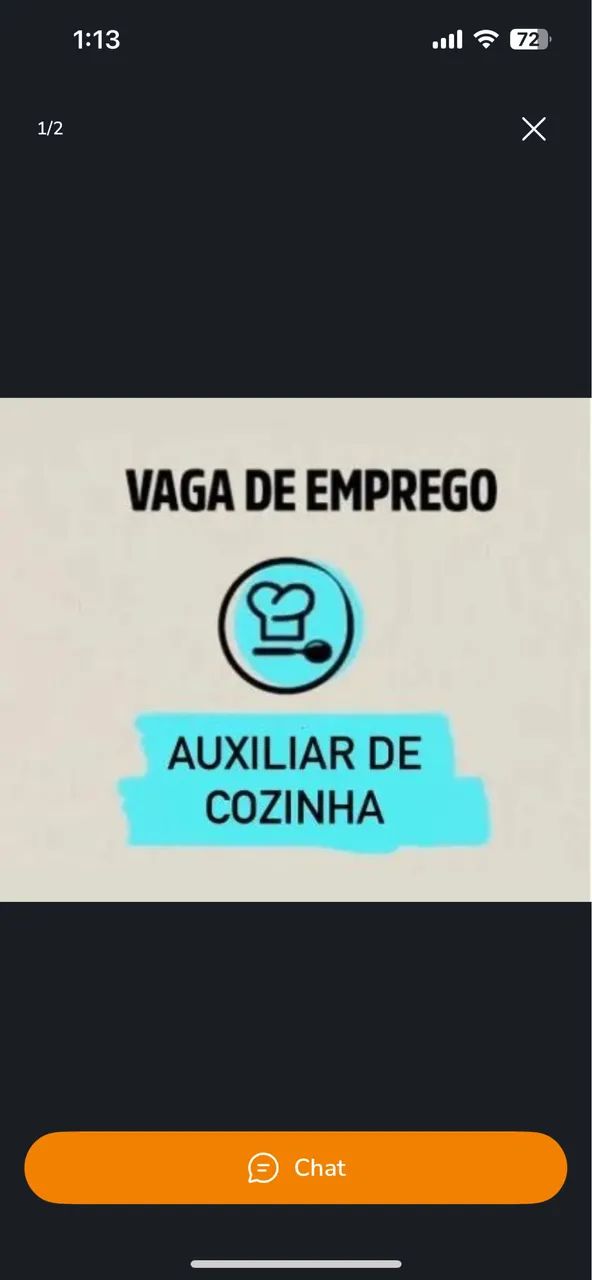 Vaga de emprego pra uma cantina em uma faculdade no centro.