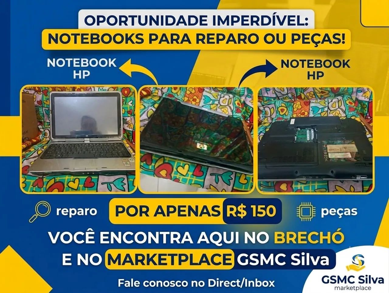 Notebook HP para conserto ou retirar peças