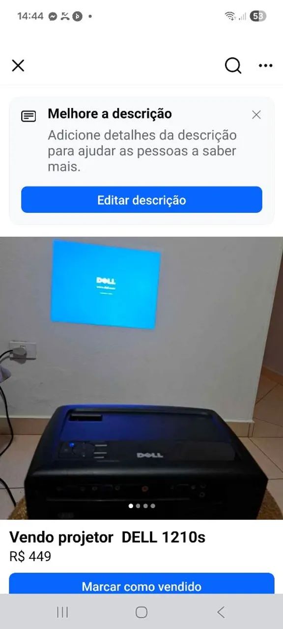 VENDO PROJETOR DELL 1210S 