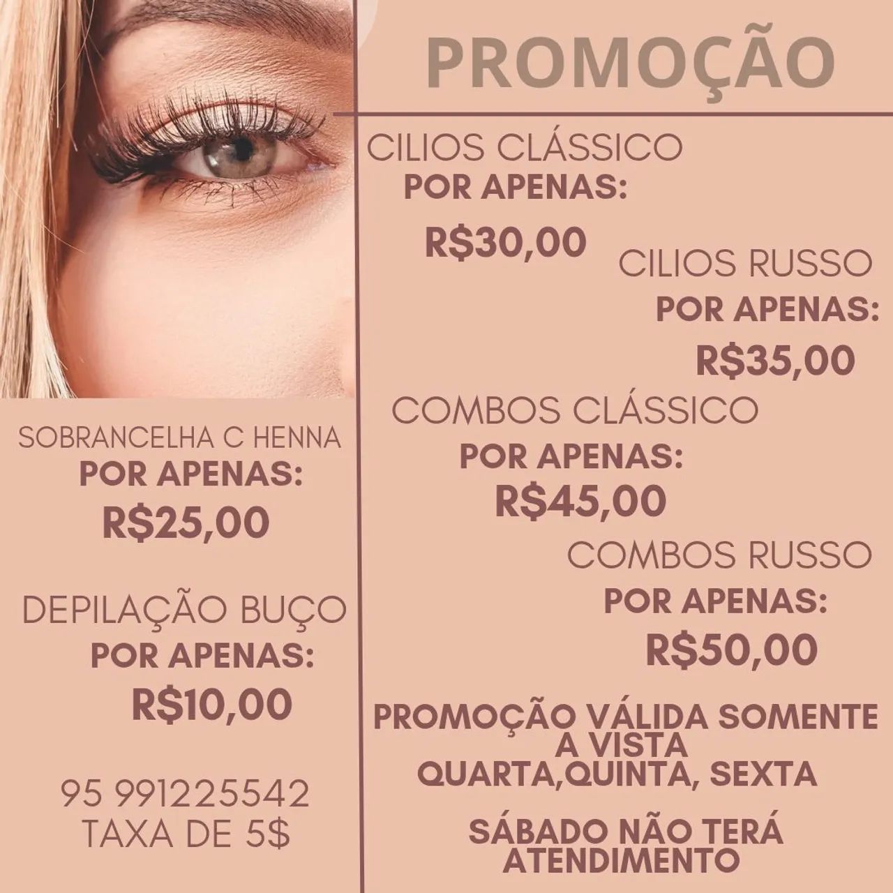 Cilios e sobrancelha em domicílio