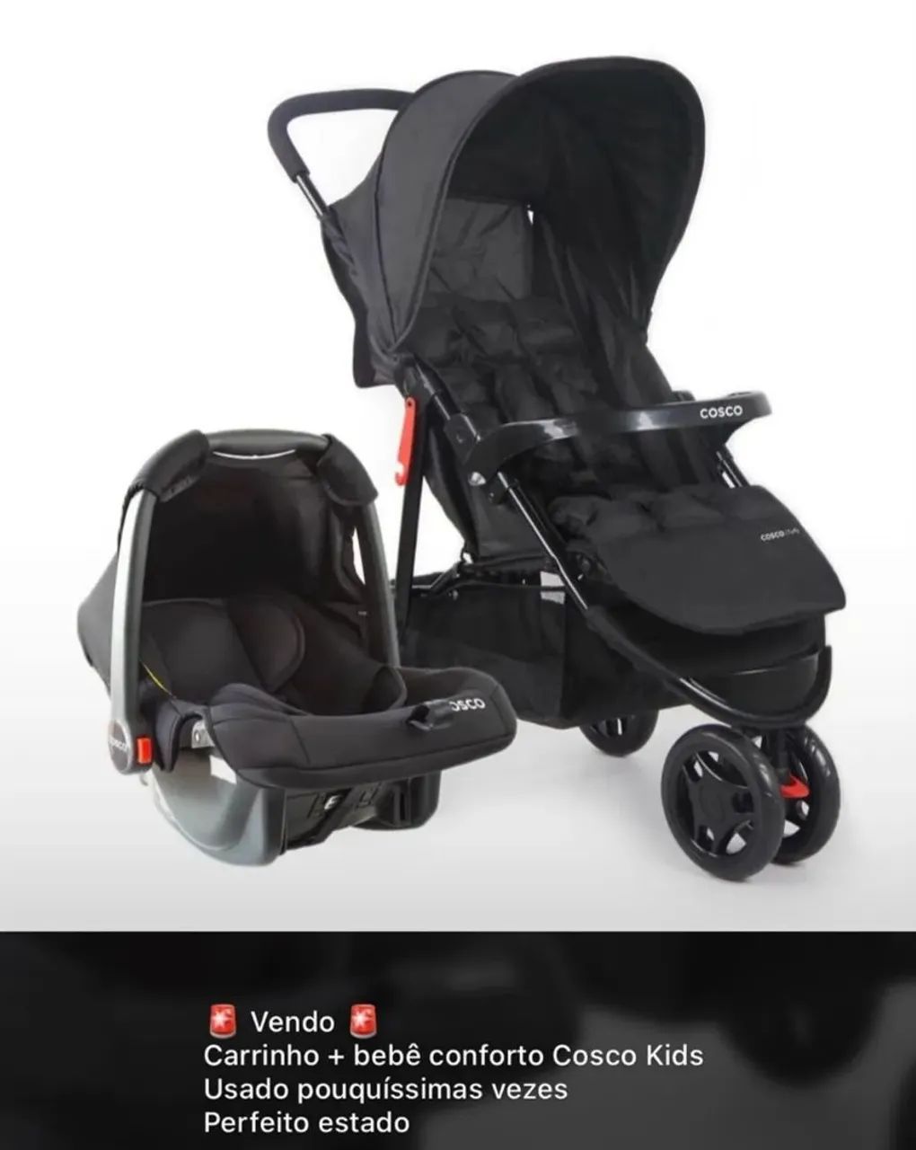 Carrinho com bebê conforto 