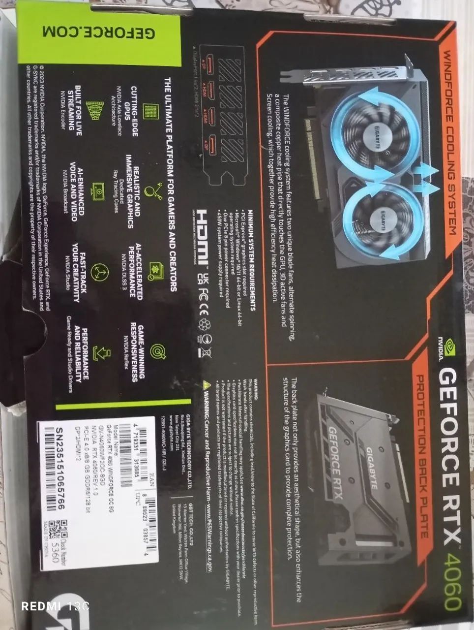 Placa de vídeo Gigabyte GeForce RTX 4060 Windforce OC 8G - Foto 2
