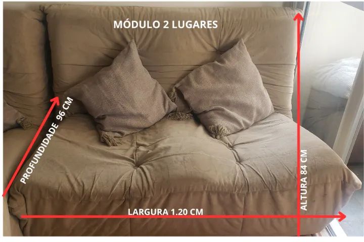 Sofá modular com chaise e puff - estrutura reforçada - Foto 5