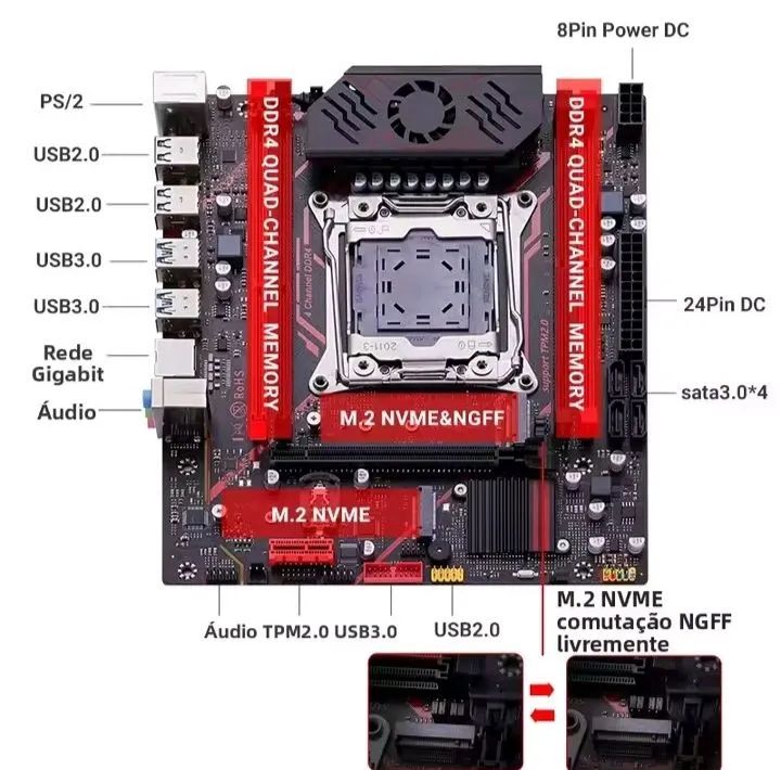 Placa Mãe Qiyida X99 H9S QudadChannel LGA2011-3 - Foto 2