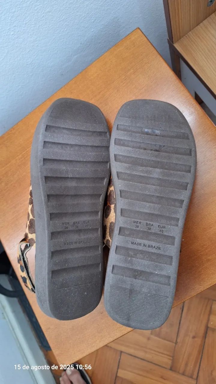 Sandália flatform de couro legítimo Laranja Lima - Foto 5