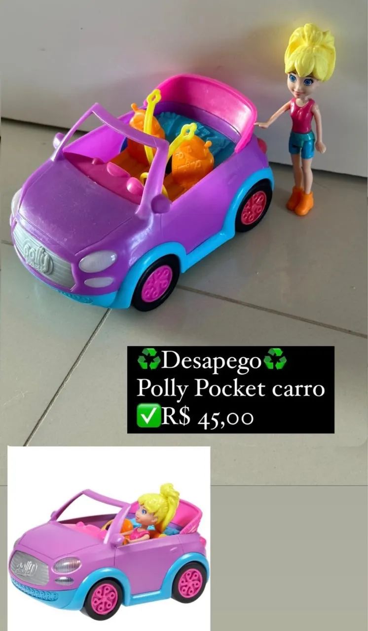 carro conversível da Polly Pocket