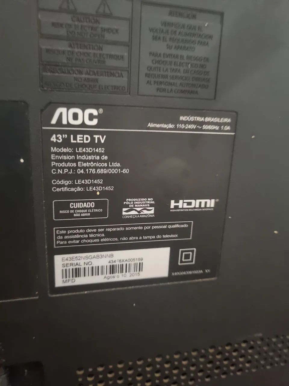 TV LED 43 POLEGADAS OAC MOD LE43D1452  - Foto 2