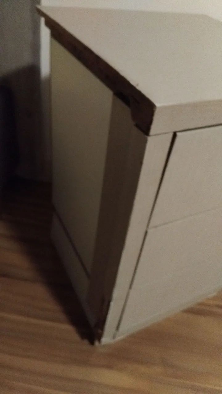 Mesa De Cabeceira Cinza Clean 3 Gavetas Touch - Foto 4