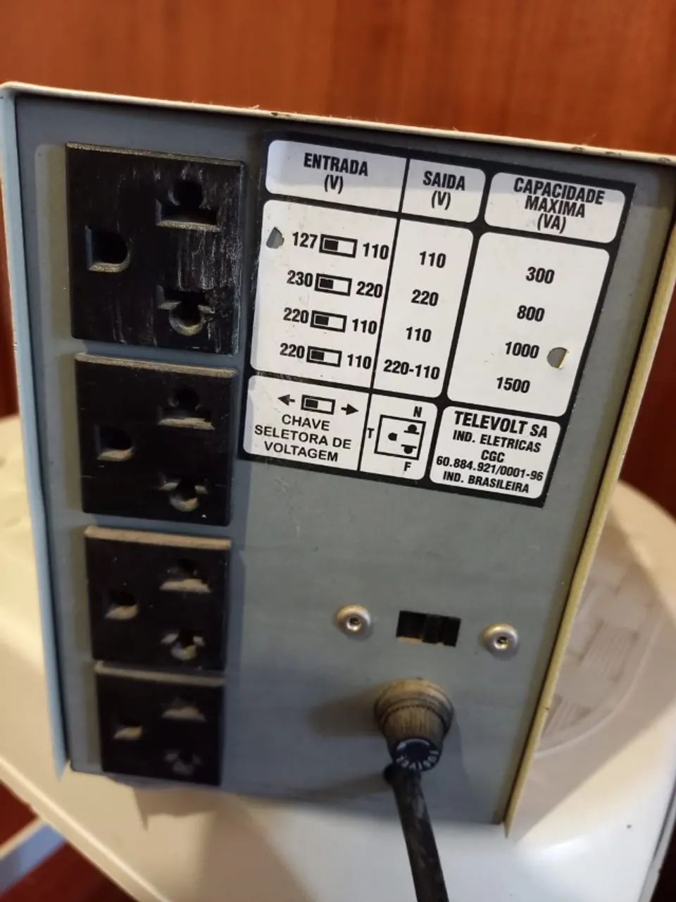 ESTABILIZADOR DE TENSÃO TELEVOLT PERSONAL PC - FUNCIONANDO - Foto 4