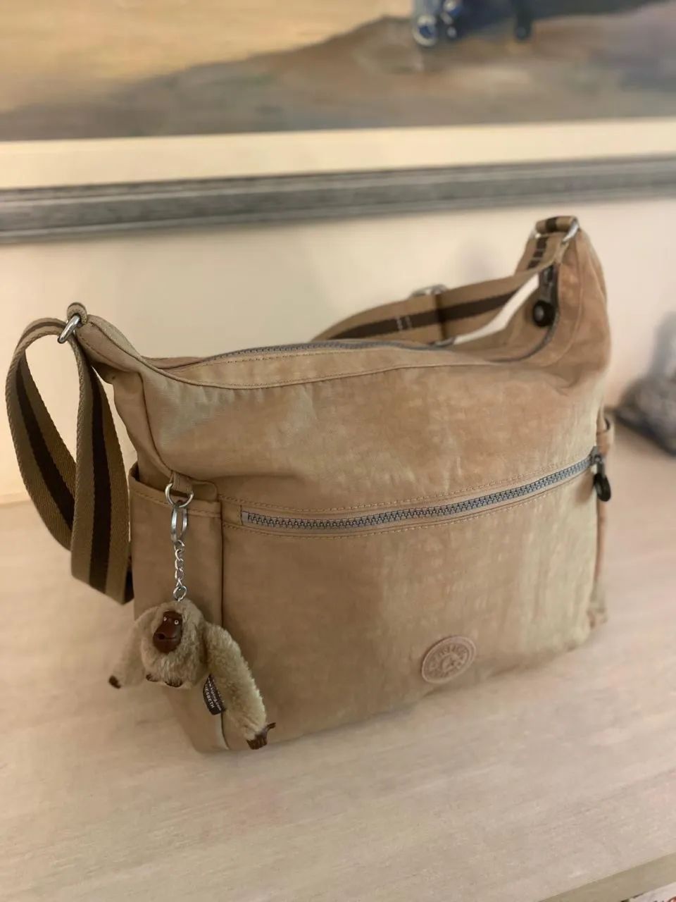 Bolsa Kipling bege original 