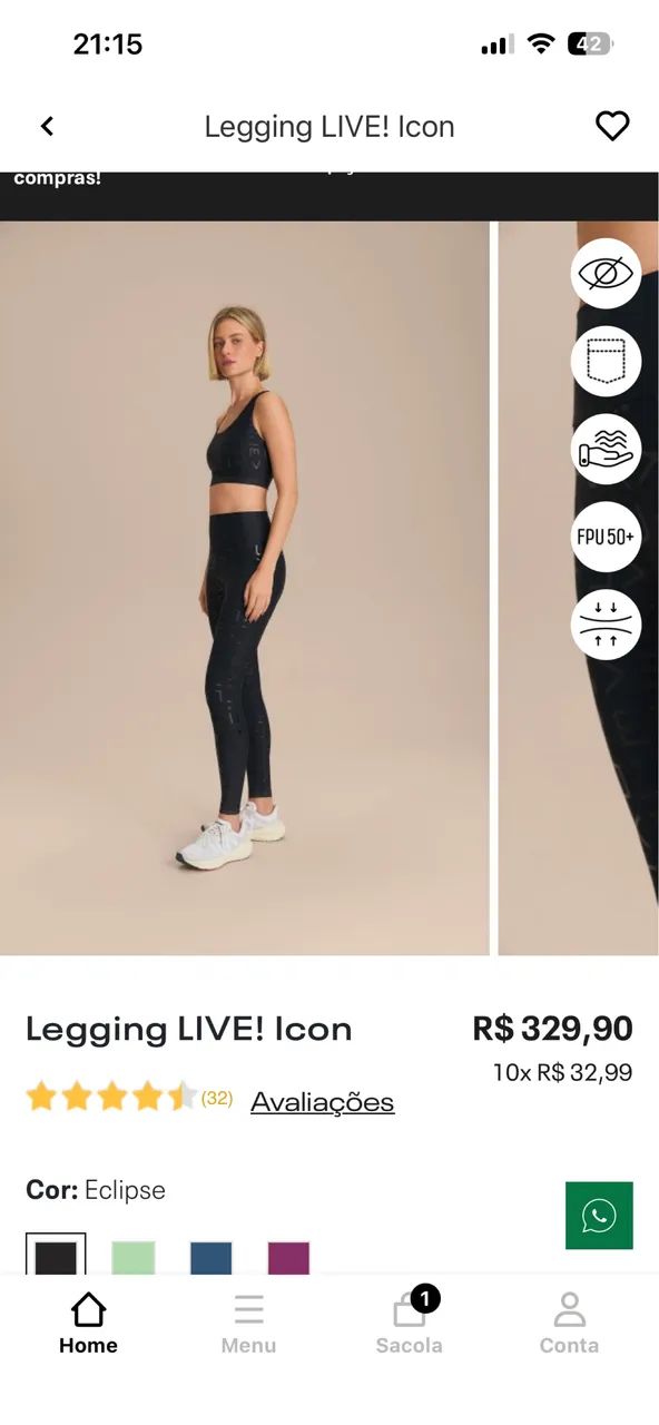 Legging live original 200 reais - Foto 4