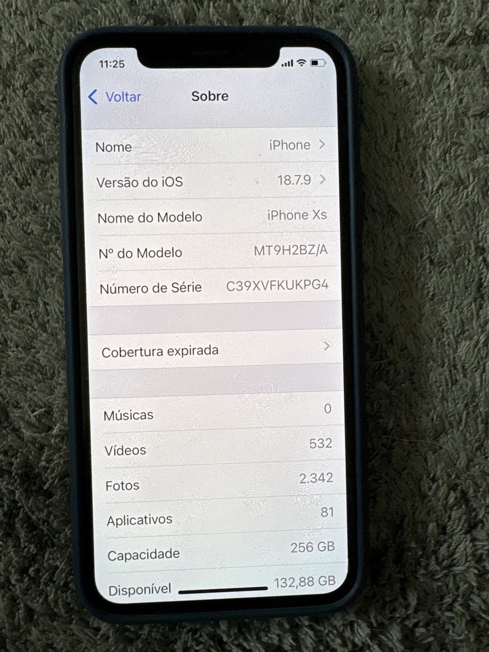 iPhone XS 256Gb bateria 83%