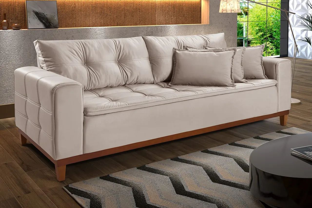 Sofá Fixo 4 Lugares Com Molas. ZAP * 