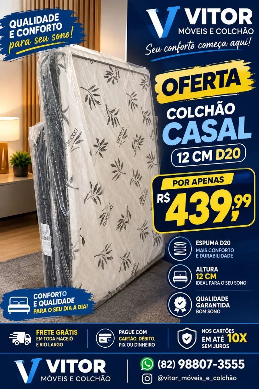 OFERTAS COLCHÃO 12 CM D20 CASAL 