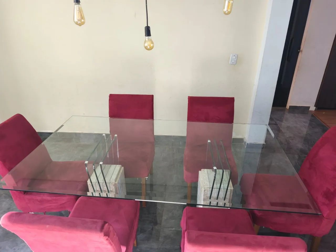 MESA DE JANTAR COM TAMPO DE VIDRO - Foto 4